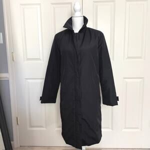 TravelSmith Women's Black Long Quilted Coat Medium Warm Winter Outerwear